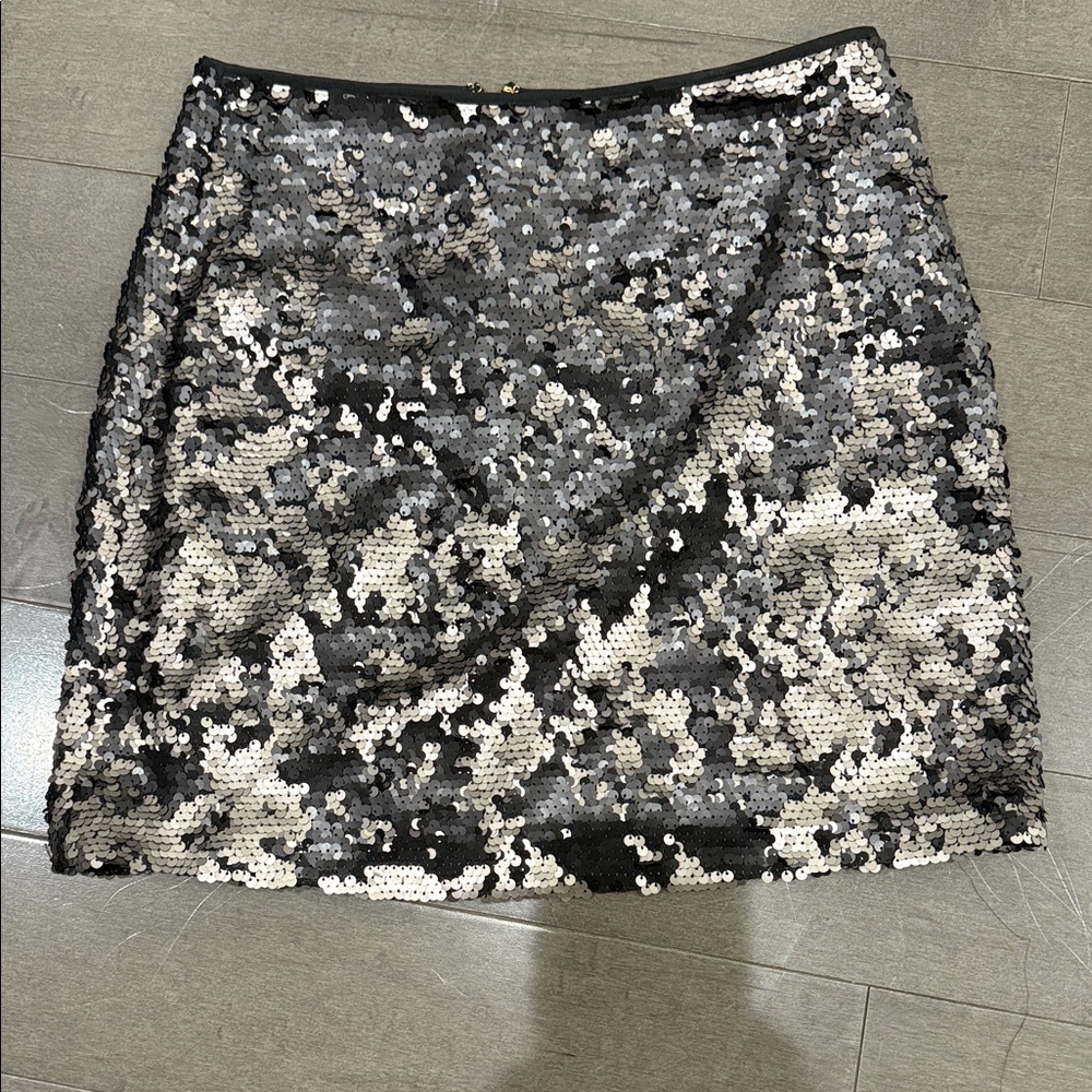 1. State Black and beige Sequin Mini Skirt EUC